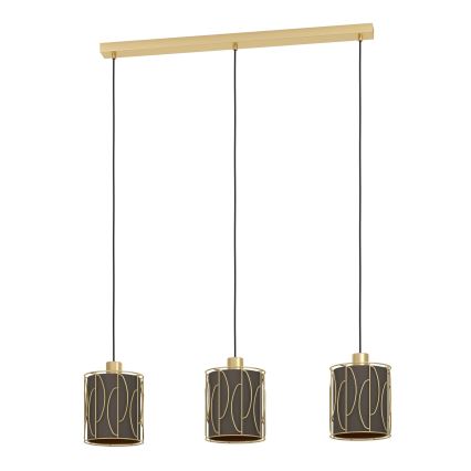 Eglo - Suspension filaire 3xE27/40W/230V doré/marron