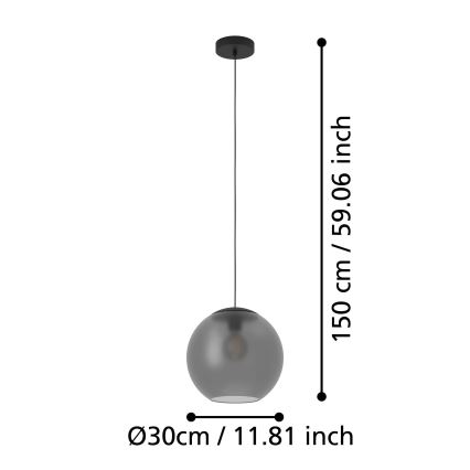 Eglo - Suspension filaire 1xE27/40W/230V fumé