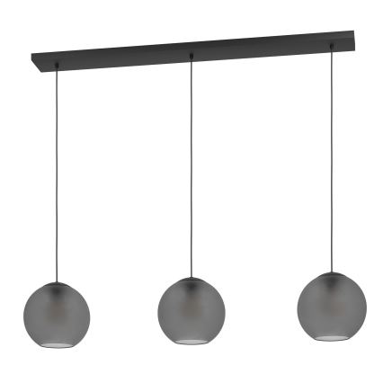 Eglo - Suspension filaire 3xE27/40W/230V fumé