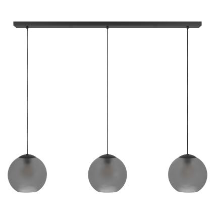 Eglo - Suspension filaire 3xE27/40W/230V fumé