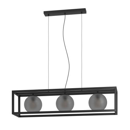 Eglo - Hanglamp aan een koord 3xE27/40W/230V gerookt/zwart