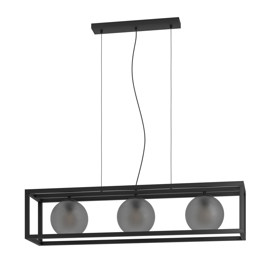 Eglo - Suspension filaire 3xE27/40W/230V fumé/noir