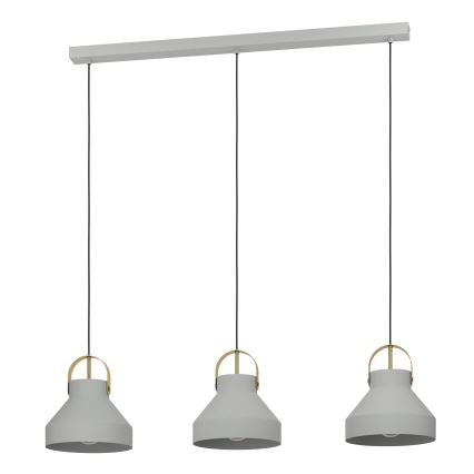 Eglo - Suspension filaire 3xE27/40W/230V gris