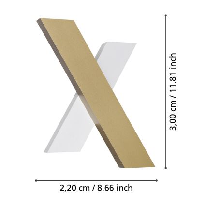 Eglo - Applique murale 2xLED/5W/230V 3000K doré/blanc