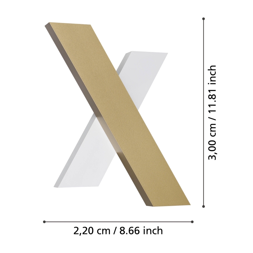 Eglo - Applique murale 2xLED/5W/230V 3000K doré/blanc