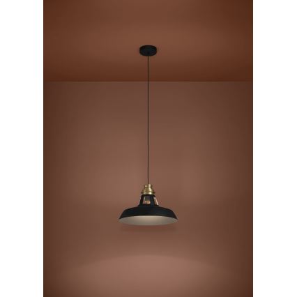 Eglo - Hanglamp aan een koord 1xE27/40W/230V zwart/goud