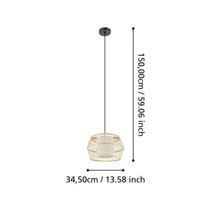 Eglo - Hanglamp aan een koord 1xE27/40W/230V bamboe
