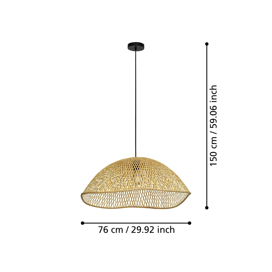 Eglo - Suspension filaire 1xE27/40W/230V d. 72 cm bambou