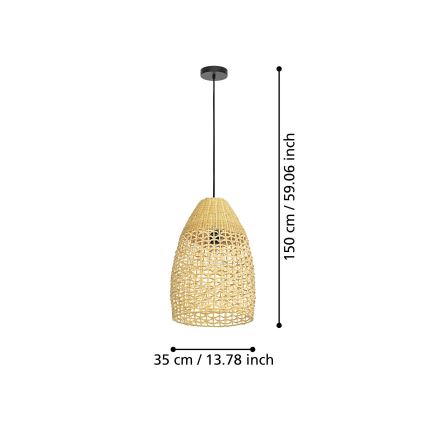 Eglo - Suspension filaire 1xE27/40W/230V d. 35 cm bambou