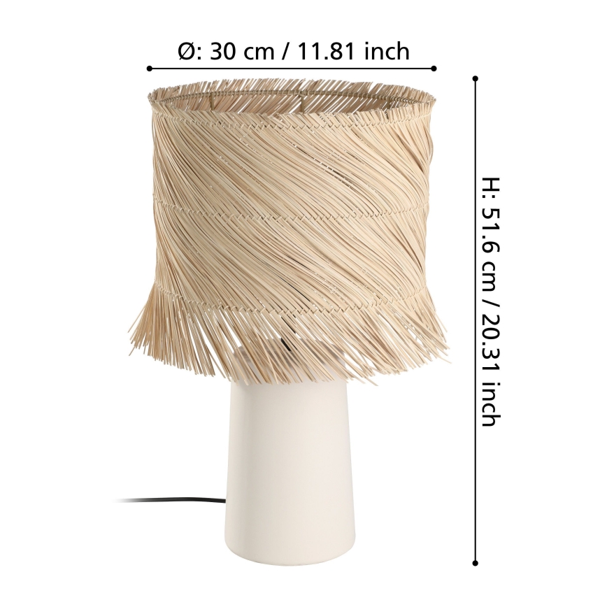 Eglo - Lampe de table 1xE27/40W/230V rotin