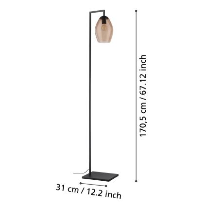 Eglo - Lampadaire 1xE27/40W/230V marron