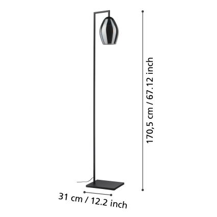 Eglo - Staande Lamp 1xE27/40W/230V gerookt