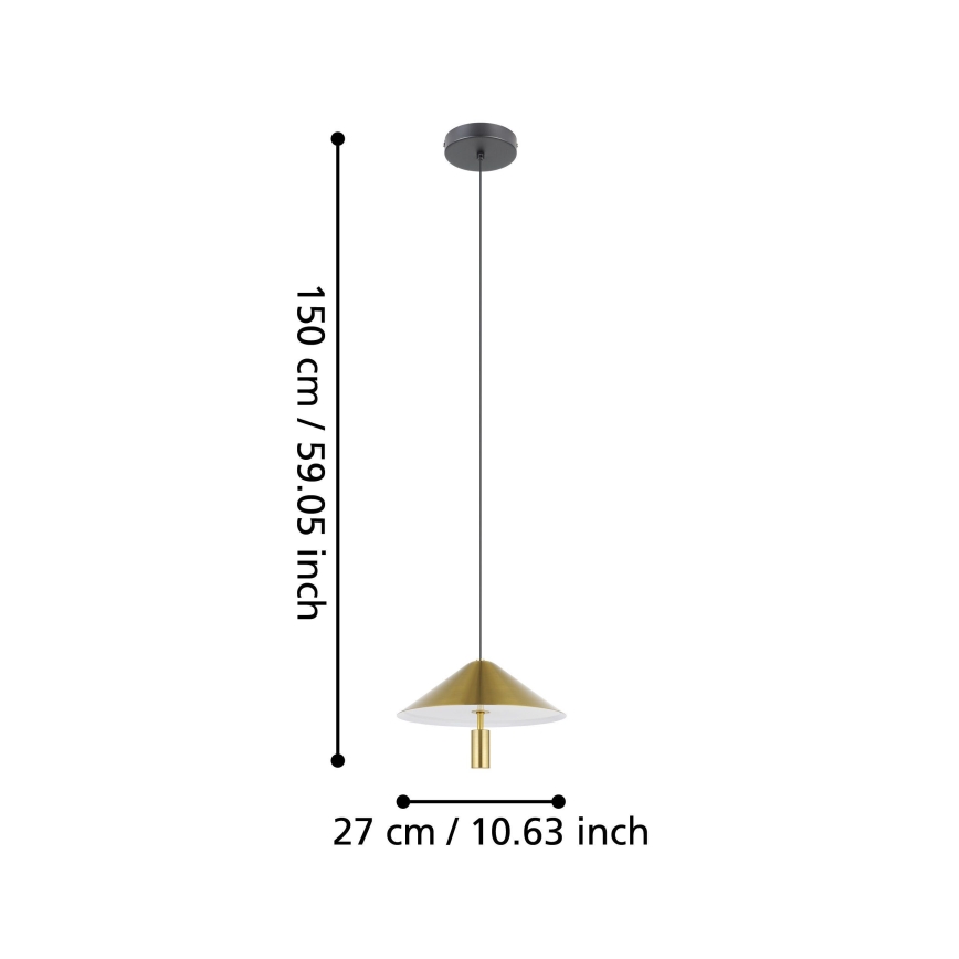 Eglo - Suspension filaire LED/12W/230V 3000K doré