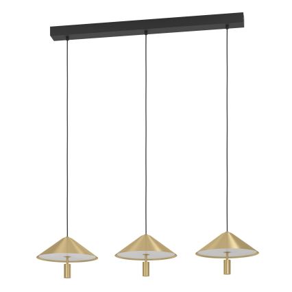 Eglo - Suspension filaire à intensité variable 3xLED/12W/230V 3000K doré