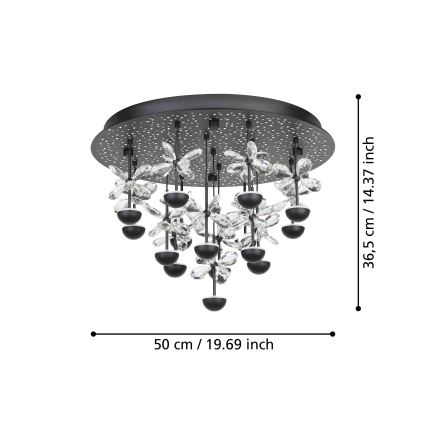 Eglo - Plafonnier à intensité variable LED/27W/230V 3000K noir