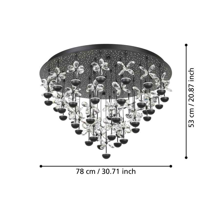 Eglo - Dimbare LED plafondlamp LED/77,4W/230V 3000K zwart