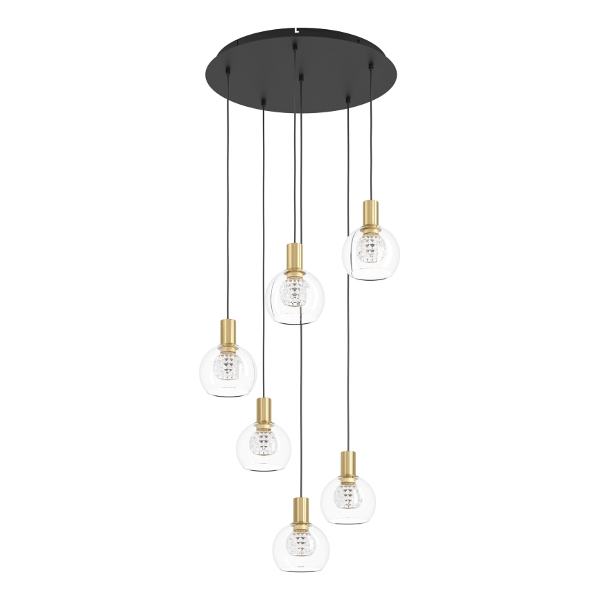 Eglo 390279 - Suspension filaire à intensité variable 6xLED/5,4W/230V 3000K d. 54 cm doré