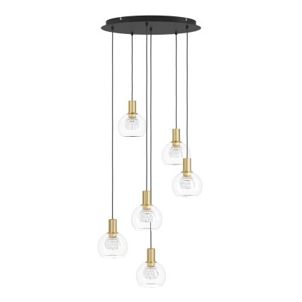 Eglo 390279 - Suspension filaire à intensité variable 6xLED/5,4W/230V 3000K d. 54 cm doré