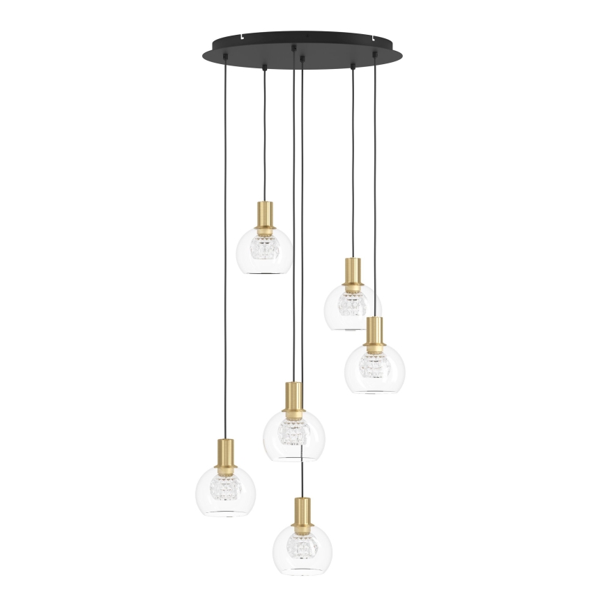 Eglo 390279 - Suspension filaire à intensité variable 6xLED/5,4W/230V 3000K d. 54 cm doré