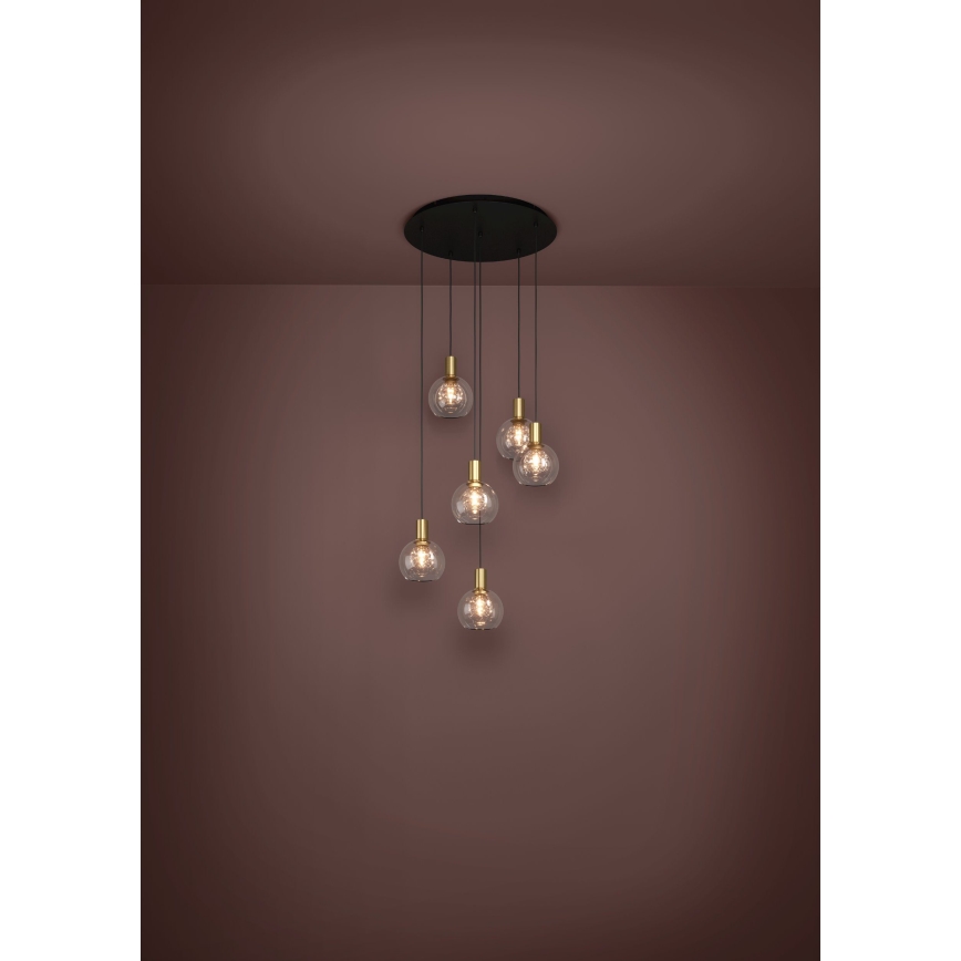 Eglo 390279 - Suspension filaire à intensité variable 6xLED/5,4W/230V 3000K d. 54 cm doré