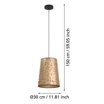 Eglo - Suspension filaire 1xE27/25W/230V doré/rose