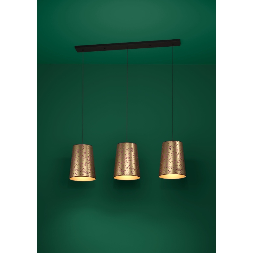 Eglo - Suspension filaire 3xE27/25W/230V doré/rose