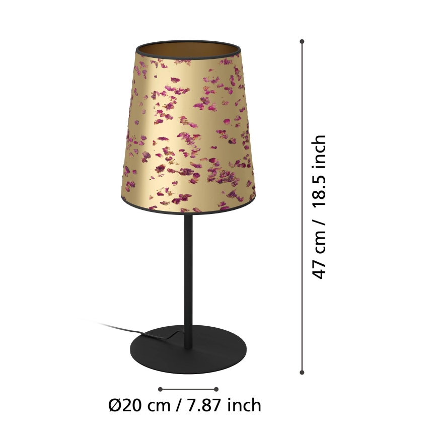 Eglo - Tafellamp 1xE27/25W/230V goud/roze