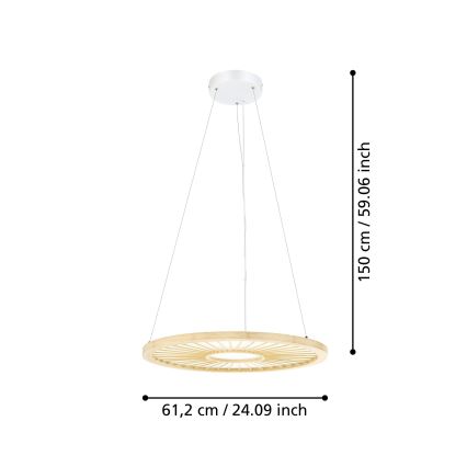 Eglo - Dimbare LED hanglamp aan een koord LED/36W/230V 4000K beige