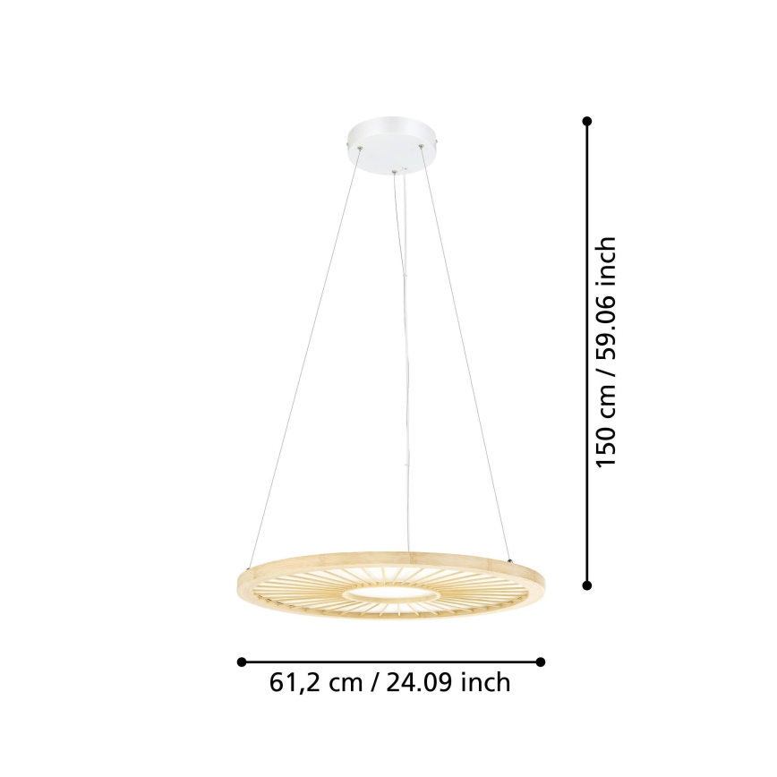 Eglo - Dimbare LED hanglamp aan een koord LED/36W/230V 4000K beige