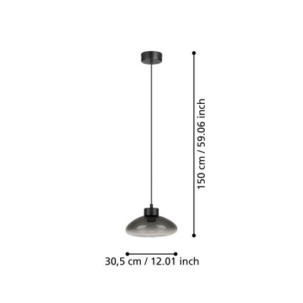 Eglo - Suspension filaire à intensité variable LED/5,4W/230V 2700K fumé