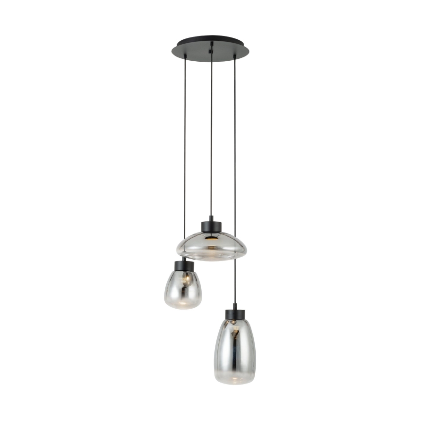Eglo - Suspension filaire à intensité variable 3xLED/5,4W/230V 2700K fumé