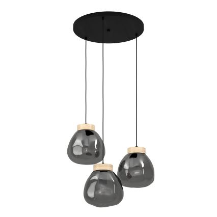 Eglo - Suspension filaire 3xE27/40W/230V fumé