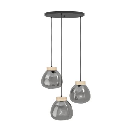 Eglo - Suspension filaire 3xE27/40W/230V fumé
