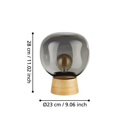 Eglo - Tafellamp 1xE27/40W/230V gerookt