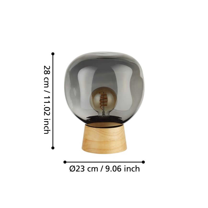 Eglo - Tafellamp 1xE27/40W/230V gerookt
