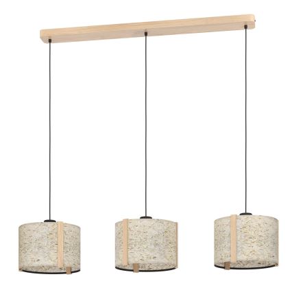 Eglo - Suspension filaire 3xE27/25W/230V beige