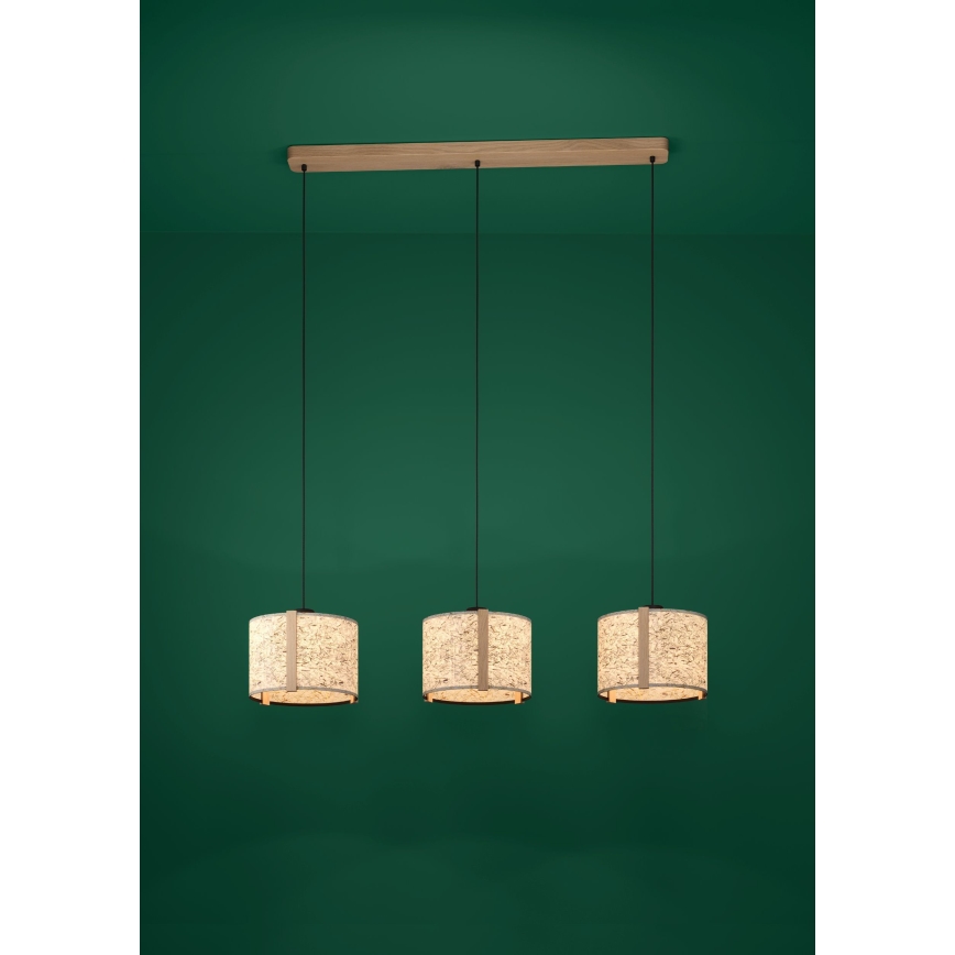 Eglo - Suspension filaire 3xE27/25W/230V beige