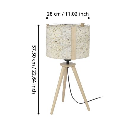 Eglo - Tafellamp 1xE27/25W/230V beige