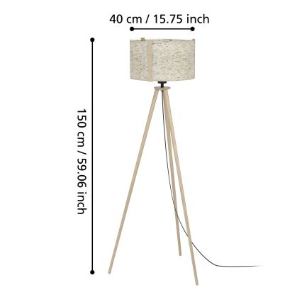 Eglo - Lampadaire 1xE27/25W/230V beige