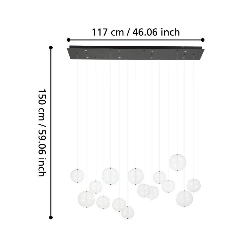 Eglo - Dimbare LED hanglamp aan een koord 8xLED/4,2W/230V 3000K doorzichtig