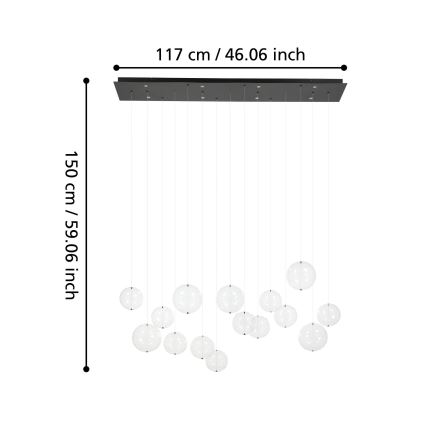 Eglo - Suspension filaire à intensité variable 8xLED/4,2W/230V 3000K transparent