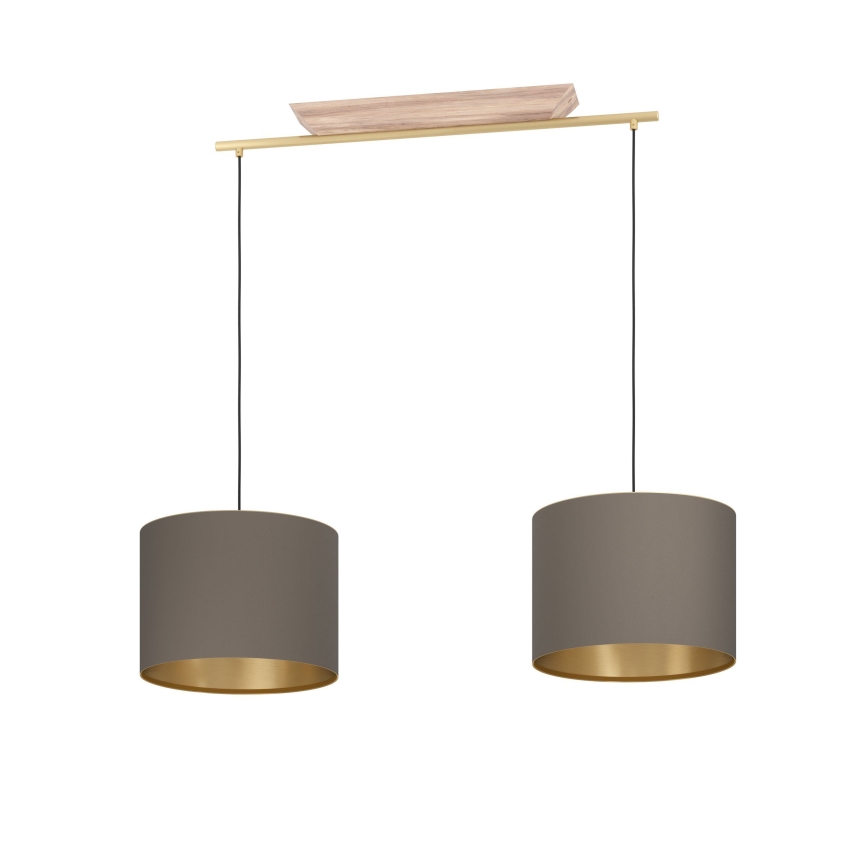 Eglo - Suspension filaire 2xE27/40W/230V marron/doré