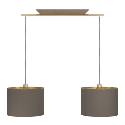 Eglo - Suspension filaire 2xE27/40W/230V marron/doré