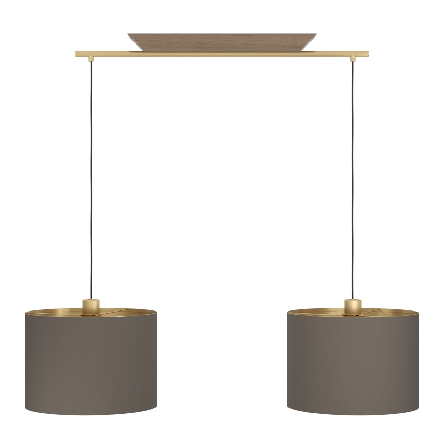 Eglo - Suspension filaire 2xE27/40W/230V marron/doré