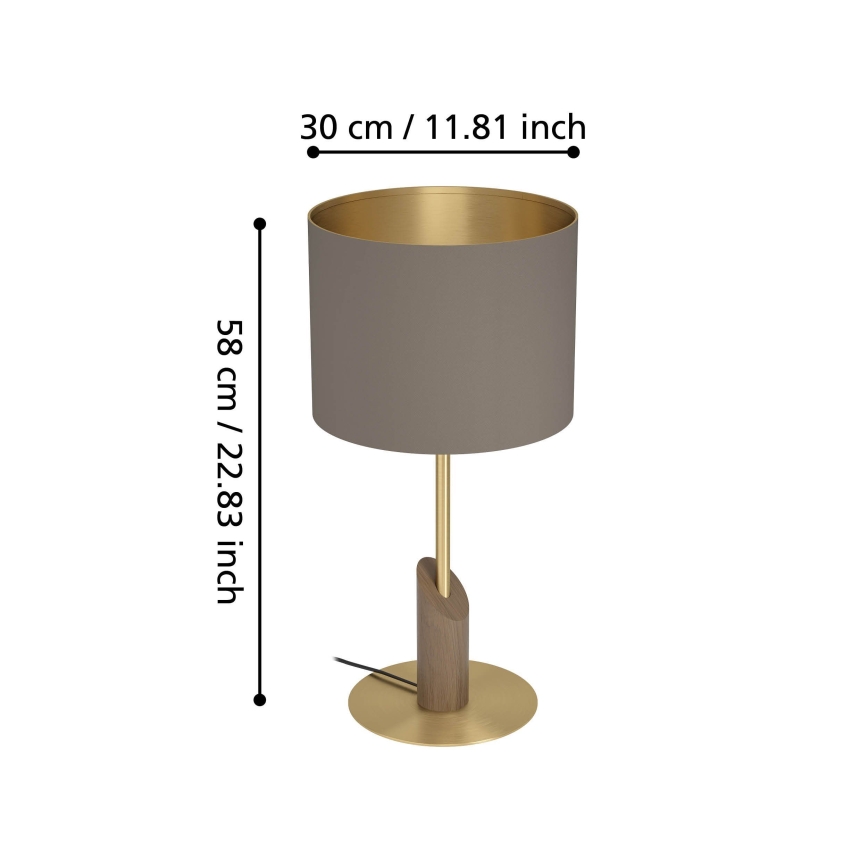 Eglo - Tafellamp 1xE27/40W/230V bruin/goud