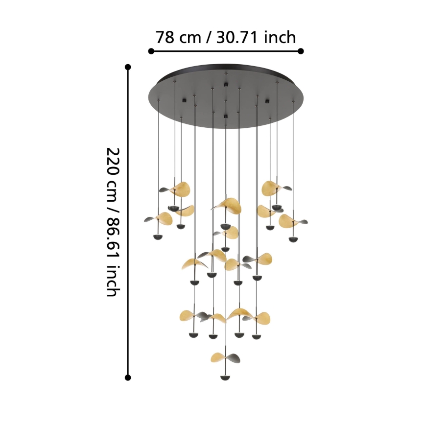 Eglo - Suspension filaire à intensité variable 17xLED/2,3W/230V 3000K d. 78 cm