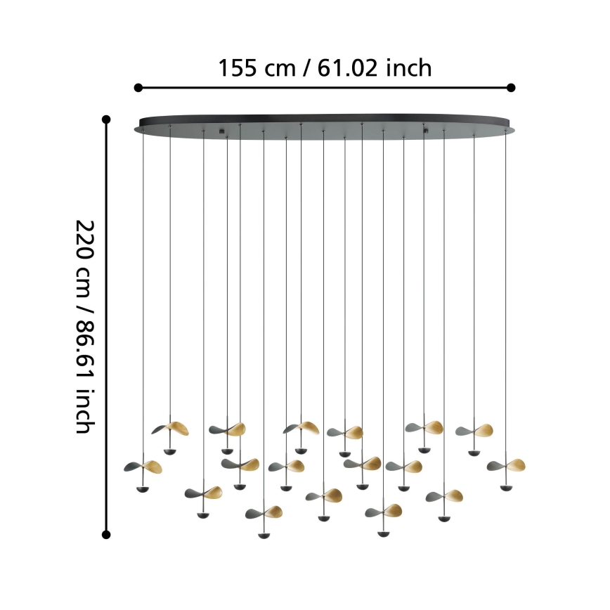 Eglo - Suspension filaire à intensité variable 17xLED/2,3W/230V 3000K