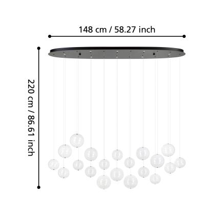 Eglo - Suspension filaire à intensité variable 8xLED/4,2W/230V 3000K transparent