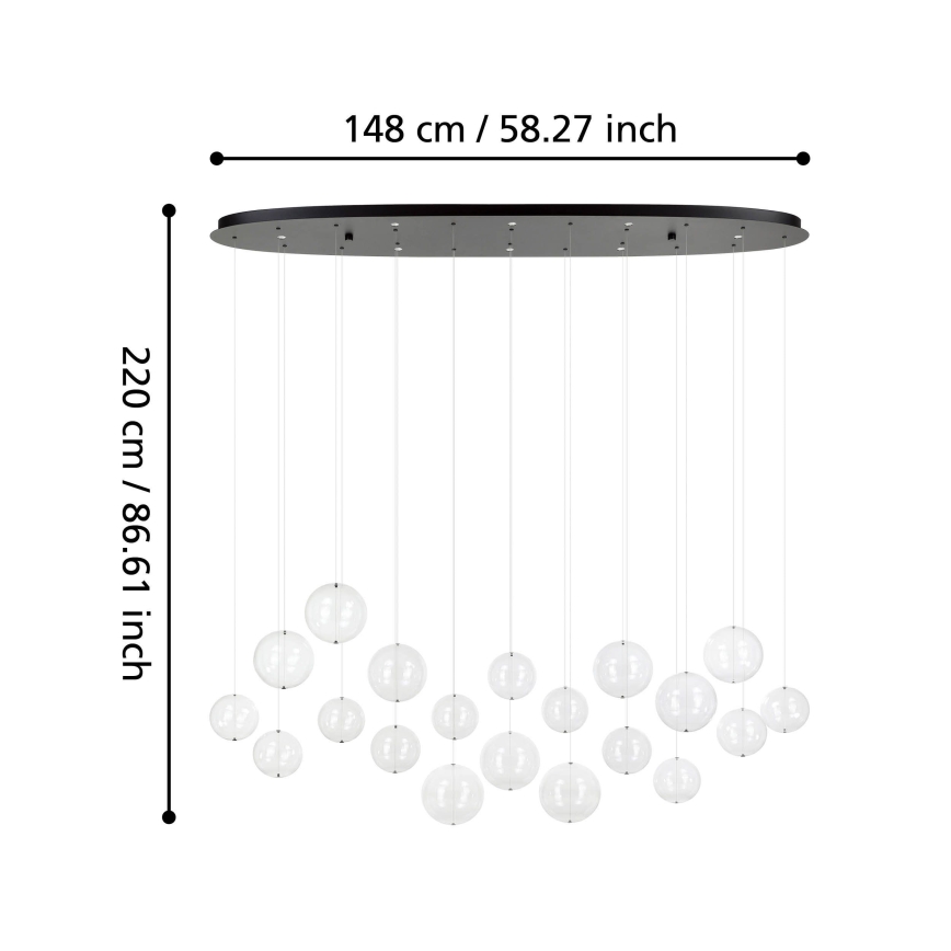 Eglo - Suspension filaire à intensité variable 8xLED/4,2W/230V 3000K transparent