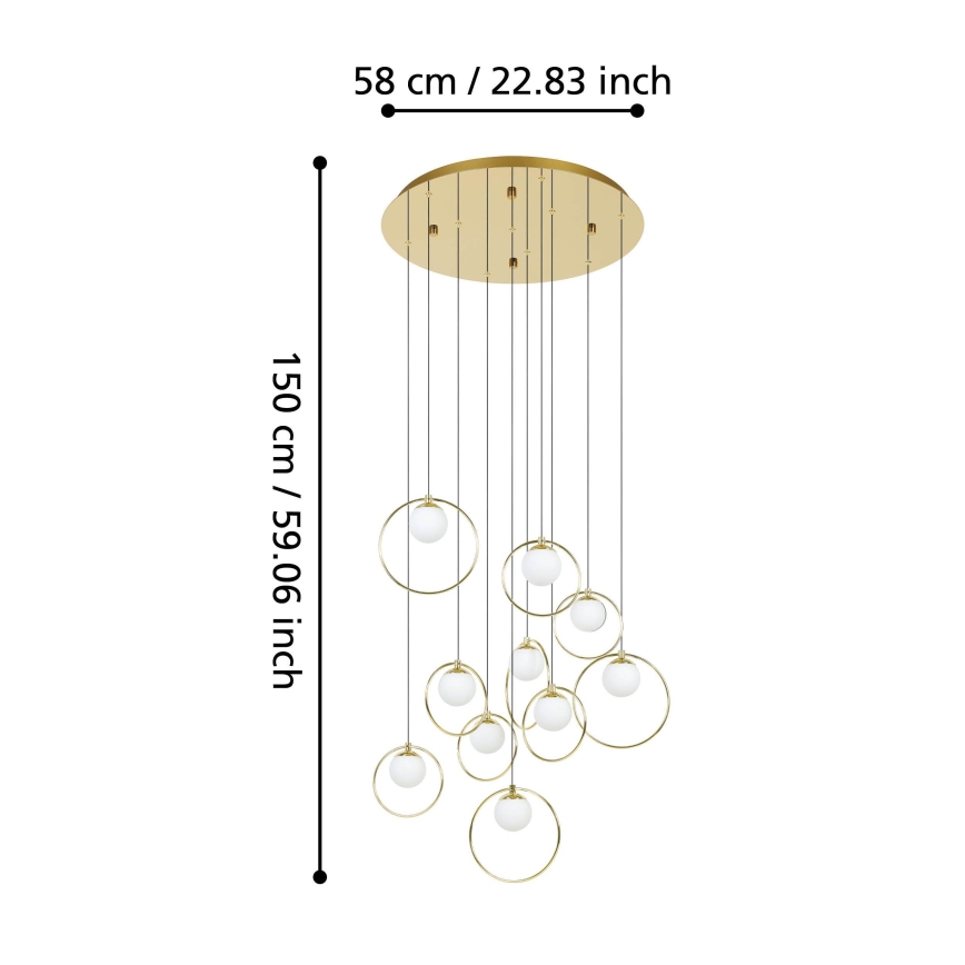 Eglo - Suspension filaire à intensité variable 10xLED/3W/230V 3000K d. 58 cm doré